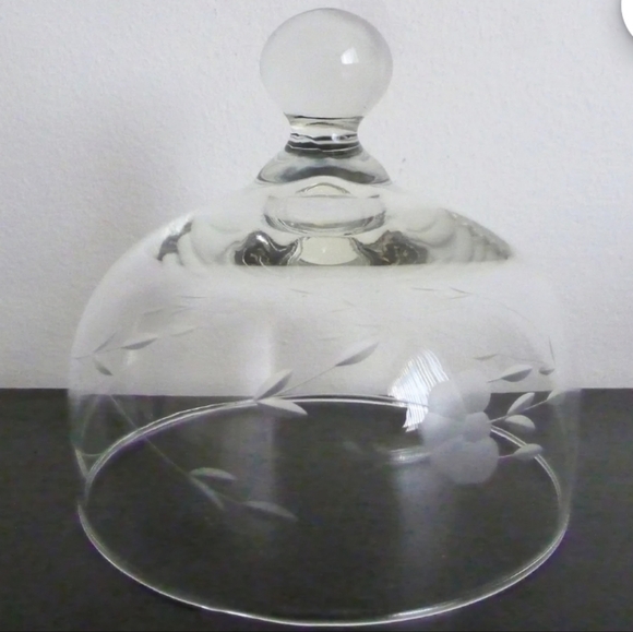 Princess House Heritage Round Covered Butter / Cheese Dome / Cloche and Plate - Picture 3 of 6